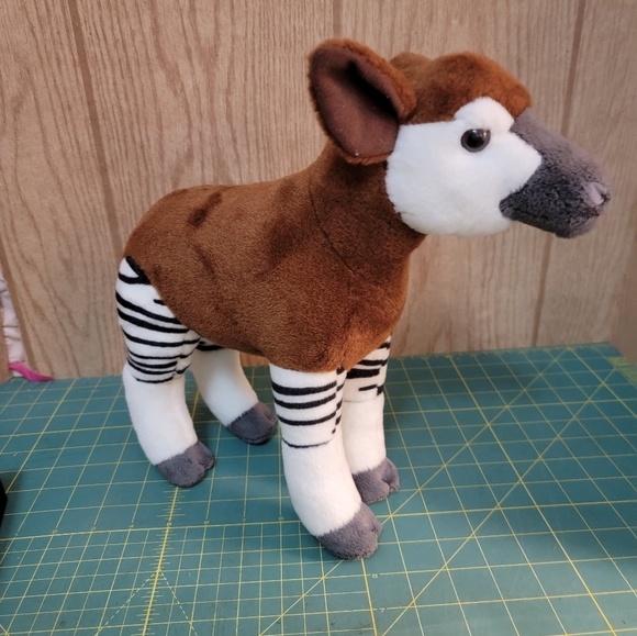 Wild Republic OKAPI 13" Standing Plush Zebra Brown Stuffed Animal  Wildlife - Picture 2 of 4